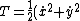 T=\frac{1}{2}(\dot{x}^2+\dot{y}^2)